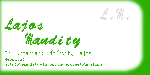 lajos mandity business card